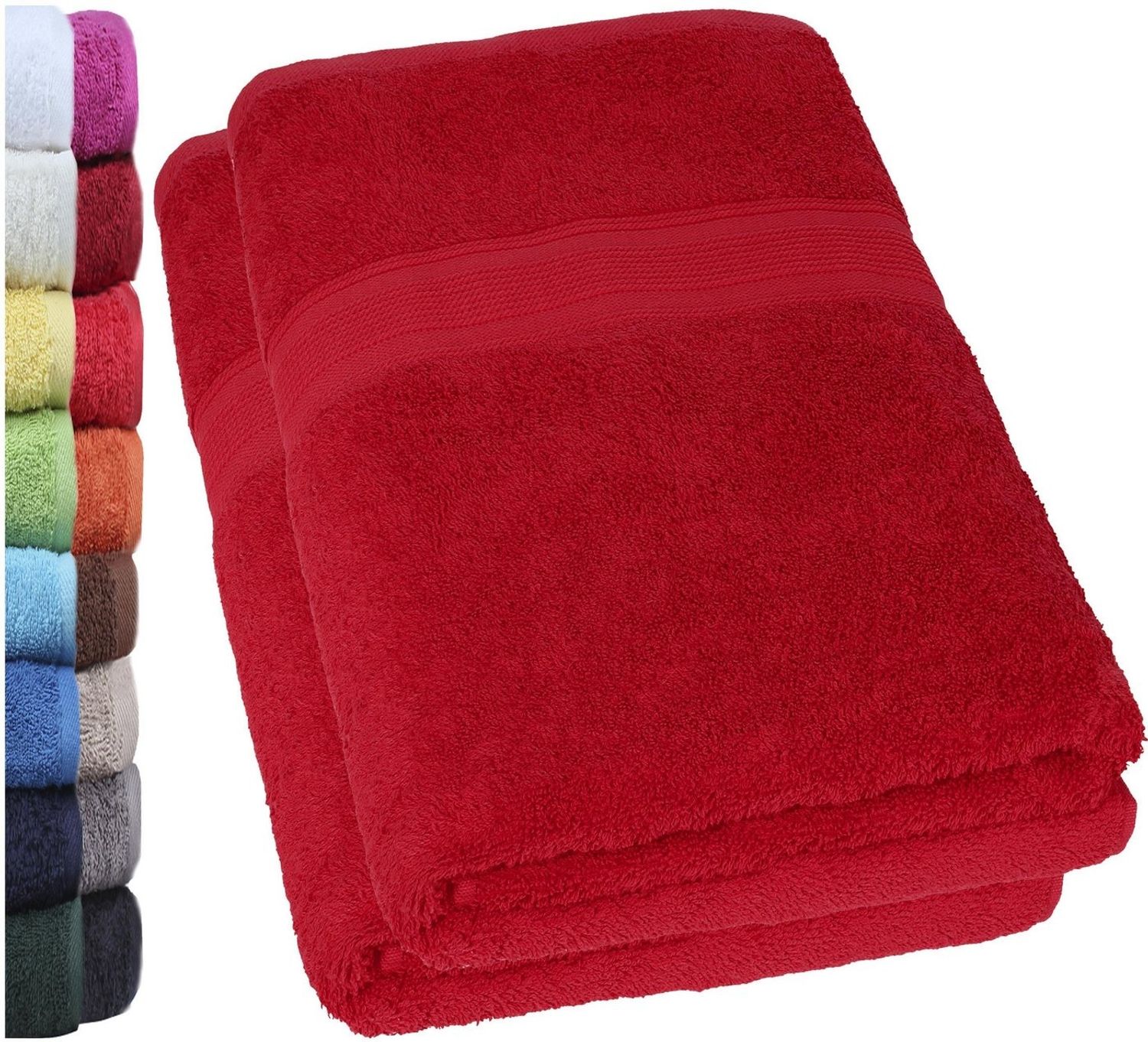NatureMark Saunatuch Frottier Saunatücher 80x200cm, 100% Baumwolle (2-St), Premium Qualität SAUNATUCH Sauna-Handtuch, 80x200cm, Bordeaux rot Bild 1
