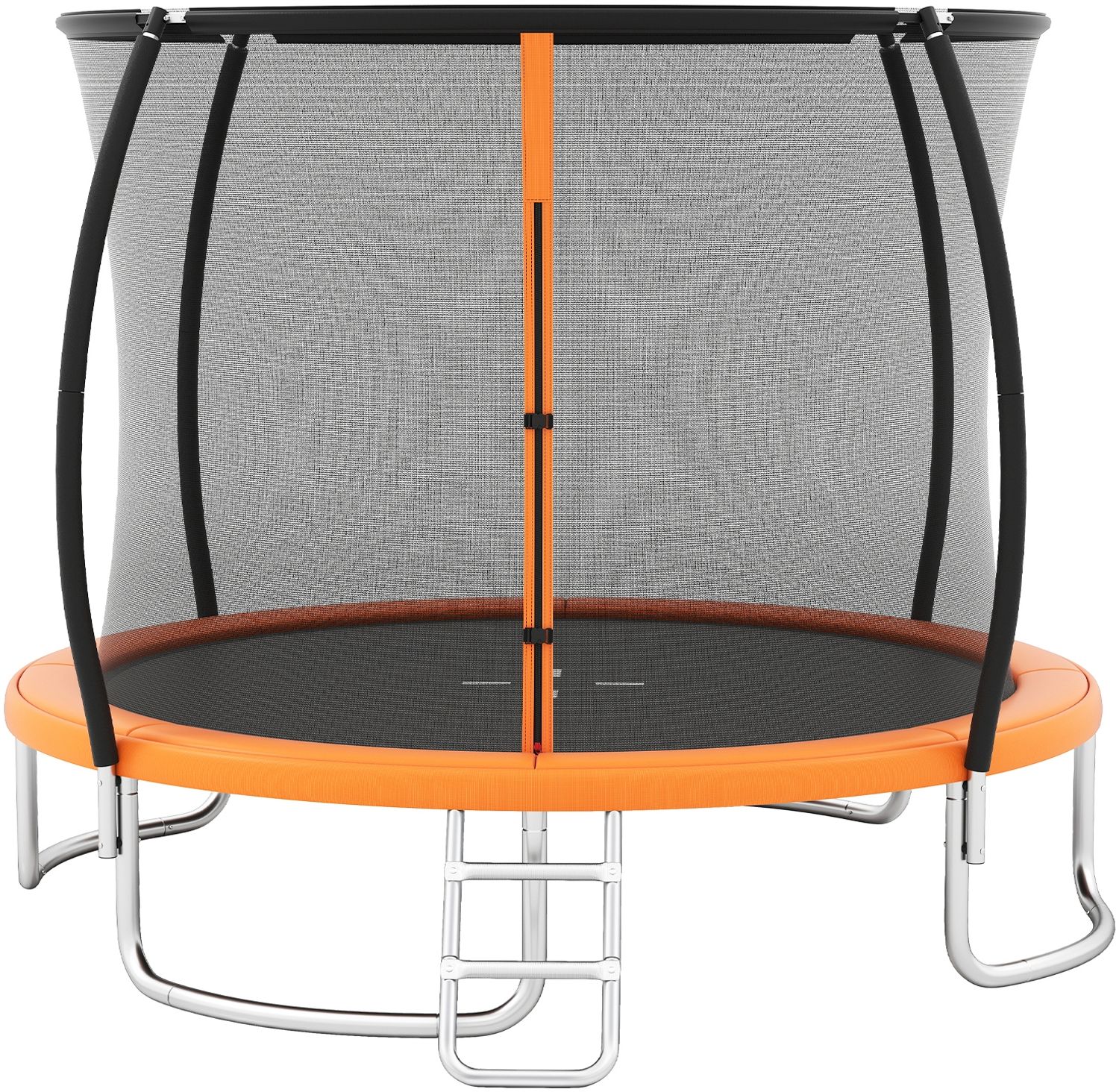 Trampolin outdoor mit Leiter Gartentrampolin rund mit Sicherheitsnetz Randabdeckung & Metallrahmen Ø366cm Orange Bild 1