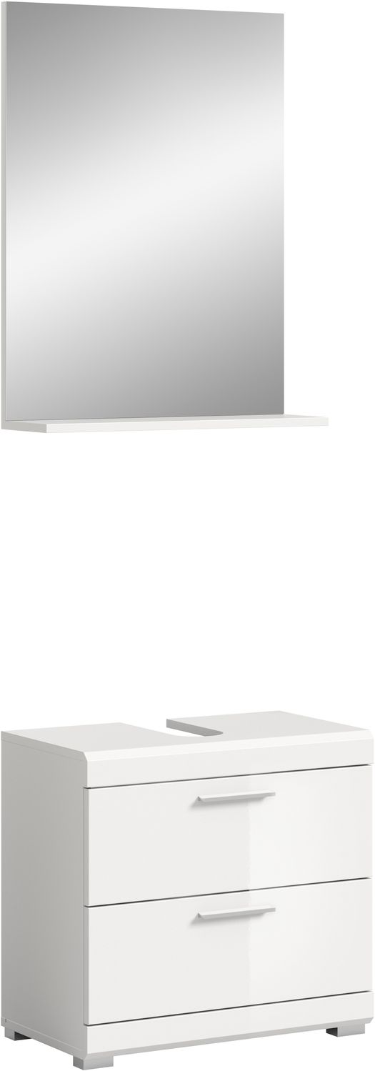 Xonox Scout Badkombination (B/H/T: 60x191x34 cm) in weiß Nachbildung und weiß Hochglanz tiefzieh Bild 1