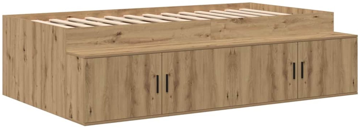 vidaXL Bettrahmen Artisan-Eiche 100 x 200 cm Holzwerkstoff 3335188 Bild 1