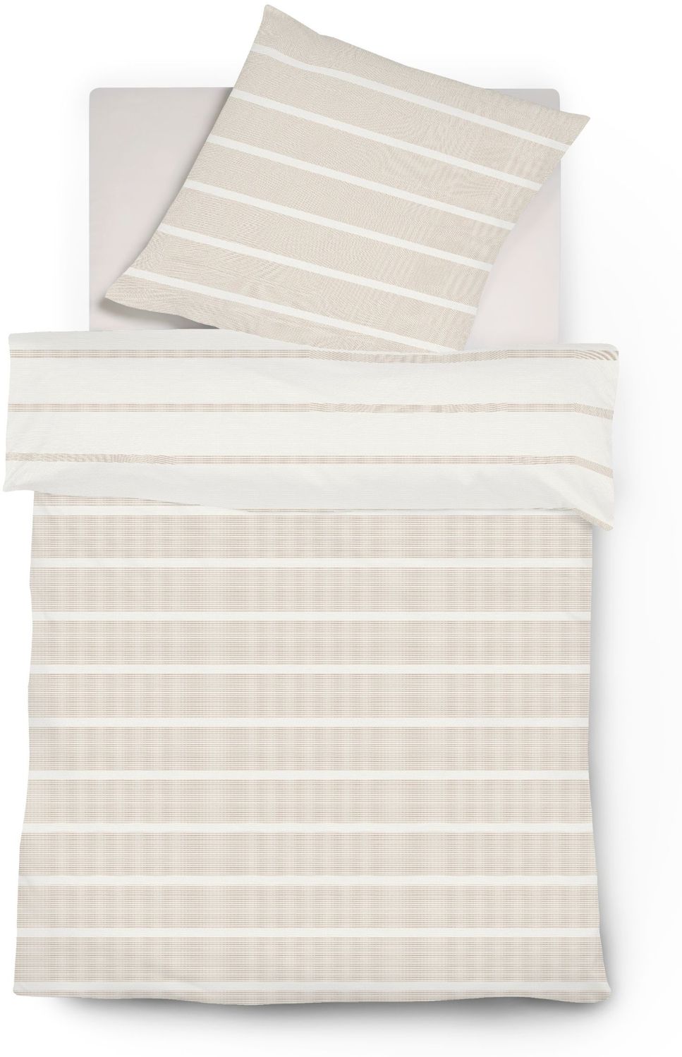 Fleuresse Musselin Bettwäsche Faro beige sand Crincle-Optik 155x220 cm 624531-07 Bild 1