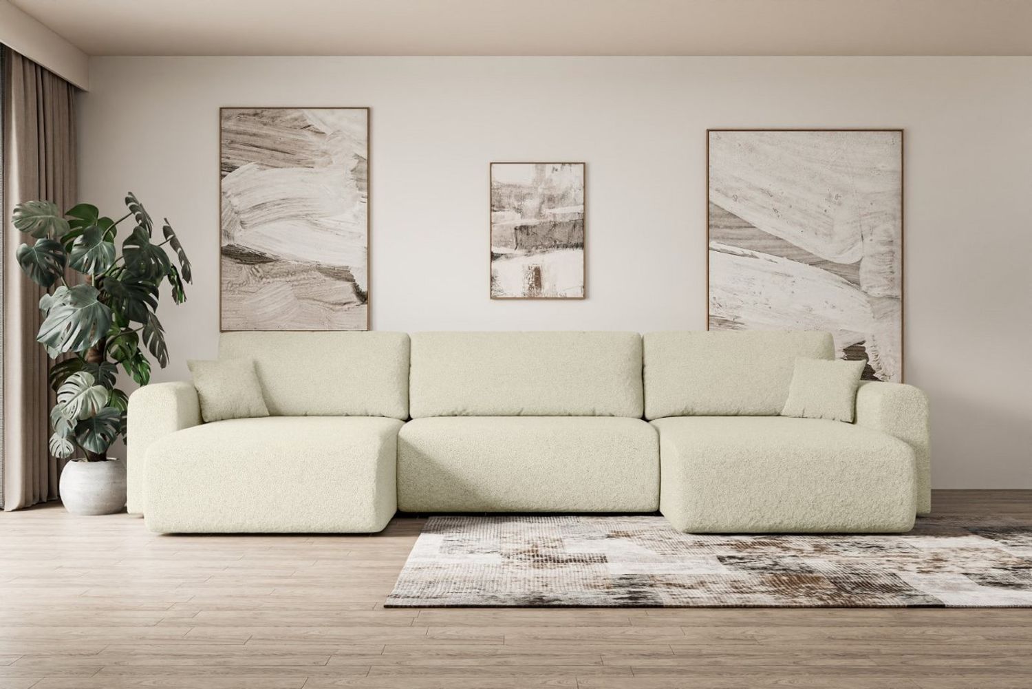 ALTDECOR Wohnlandschaft ORRO-U, Corner Sofa Bett Eckcouch Couch L-Form Schlafcouch Ausziehbar Bild 1