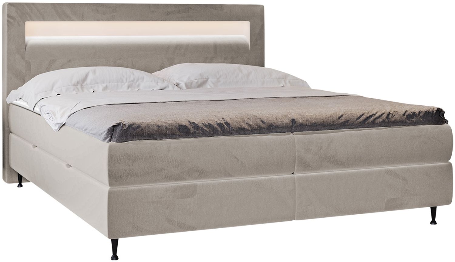 Mirjan24 Boxspringbett 'Ovo', beige, 180x200 cm Bild 1