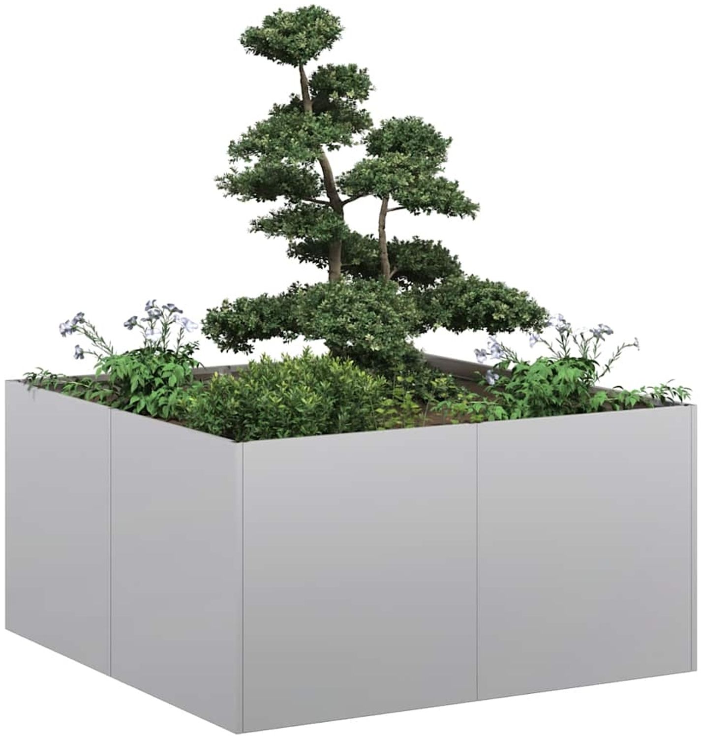 vidaXL Pflanzkübel 80x80x40 cm Verzinkter Stahl 860743 Bild 1