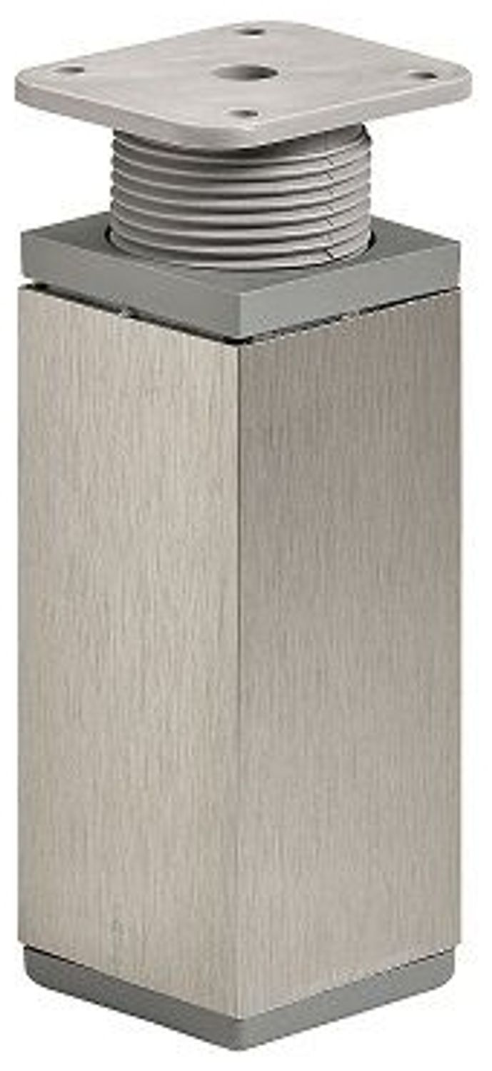 Hettich Möbelfuß 4,0 x 10 - 11,5 cm Edelstahl-Optik - 1 Stück Bild 1