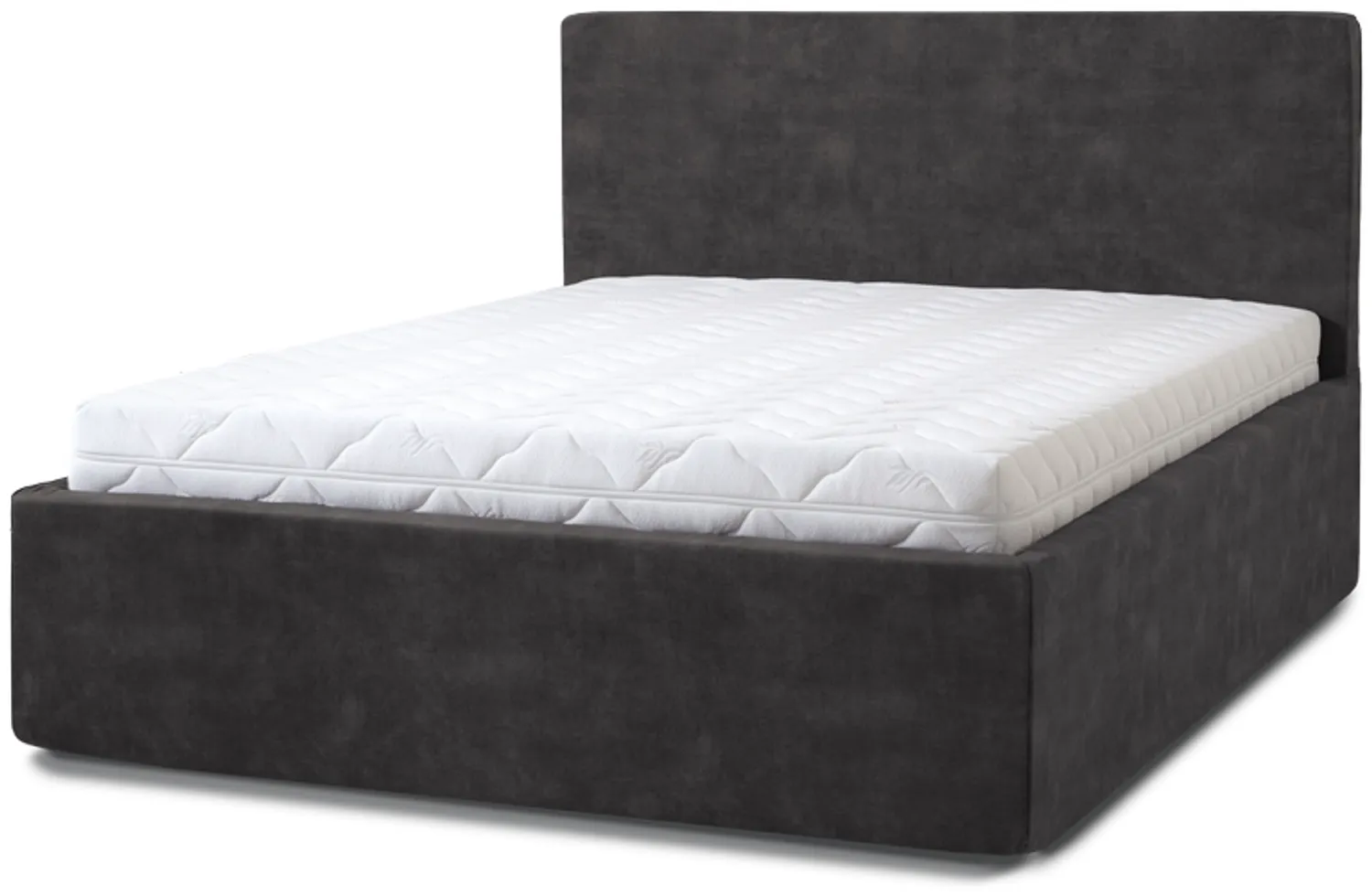 Letti ModerniPolsterbett Puro Grande 180x200 Plüsch Anthracite – Eleganz, Komfort & großzügiger Stauraum - 180x200 Bild 1