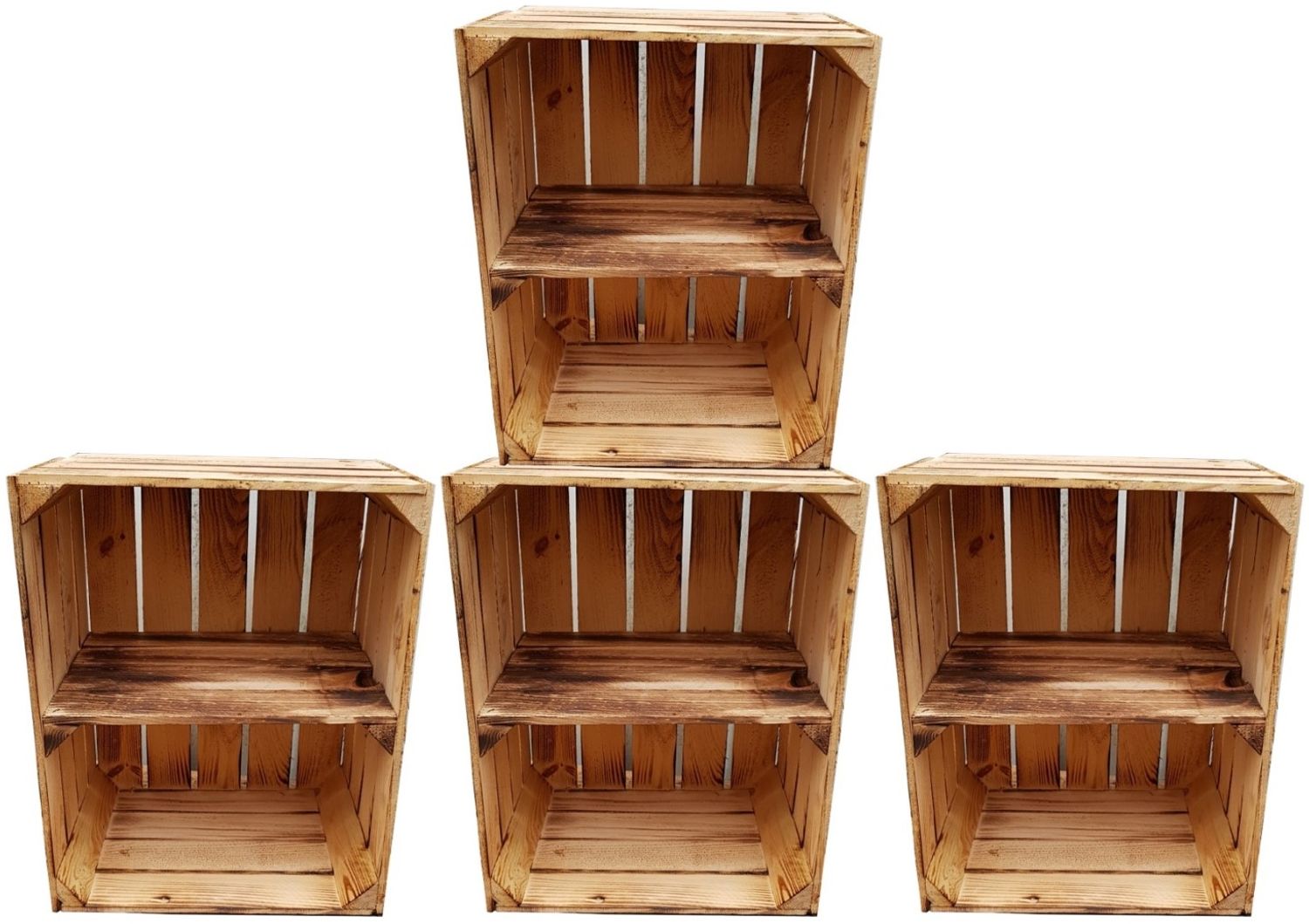 Obstkisten 4er Set 50 x 40 x 30cm Ablage Kurz Geflammt Bild 1