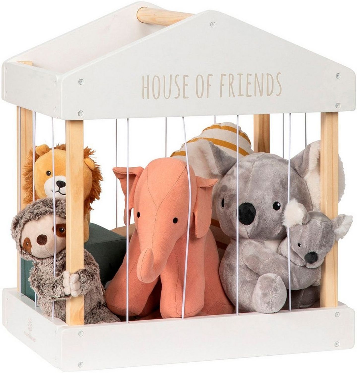 MUSTERKIND® Aufbewahrungsbox Plüschtier-BoxHouse of Friends, weiß/natur Bild 1