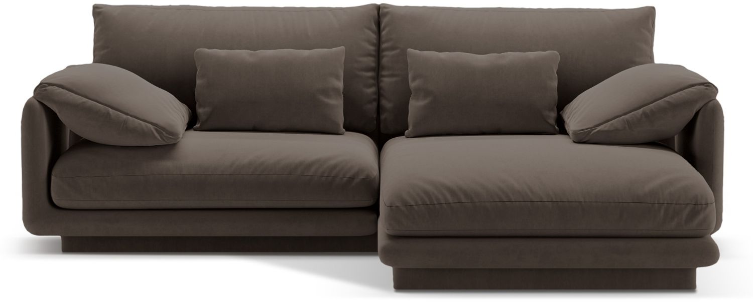 Micadoni Ecksofa Torino 3-Sitzer Rechts Samt Ebenholz Bild 1