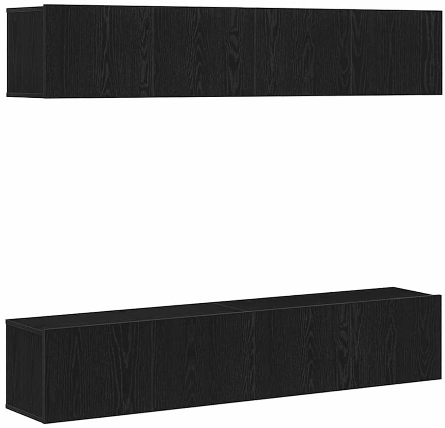 vidaXL TV-Schrankset 4 pcs Schwarz Eichen-Optik 80 x 30 x 30 cm 3333051 Bild 1