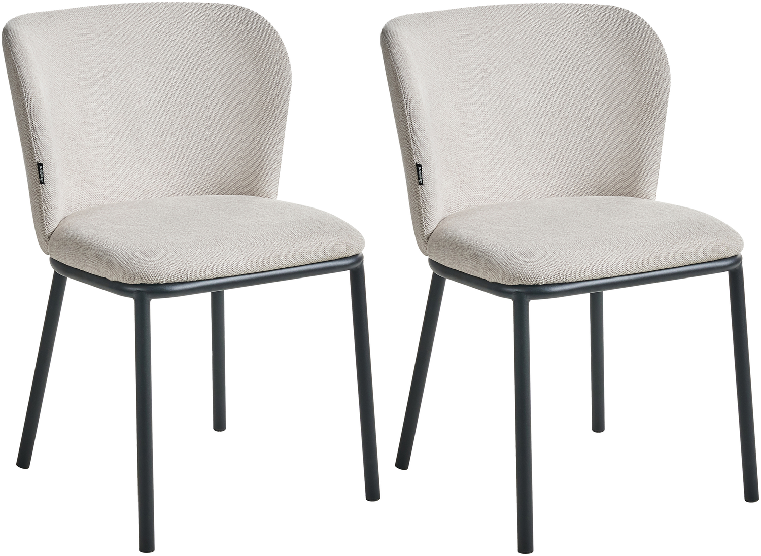 Esszimmerstuhl 2er Set ARTESIA Stoff Hellbeige Bild 1