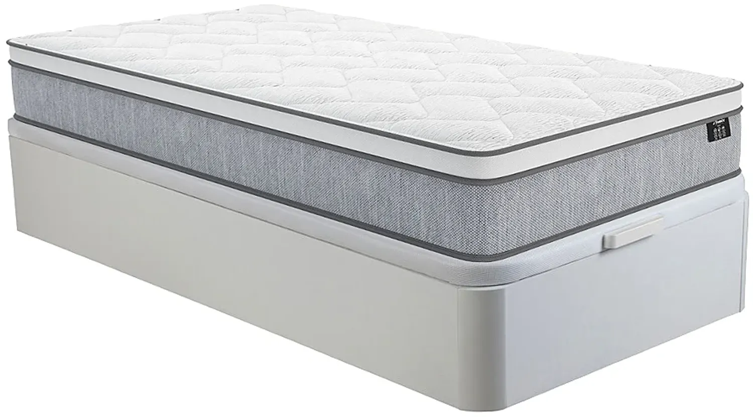 Vente-unique - SERENITE Mattress and bed base set Holz, PlatteStoff Weiß - B 90 cm x H 30 cm22 cm x L 190 cm Bild 1