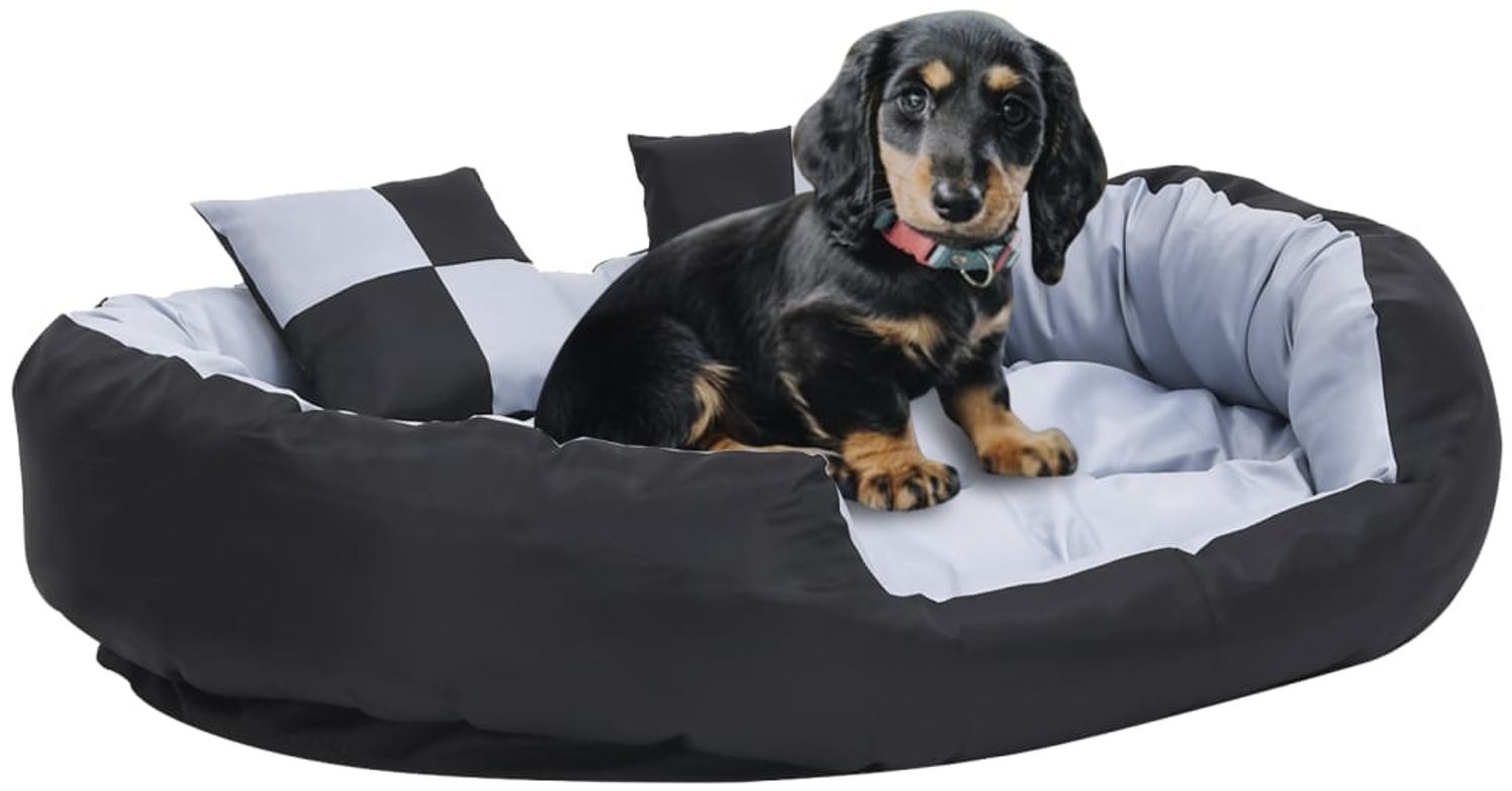 vidaXL Hundekissen Wendbar und Waschbar Grau und Schwarz 110x80x23 cm 171209 Bild 1