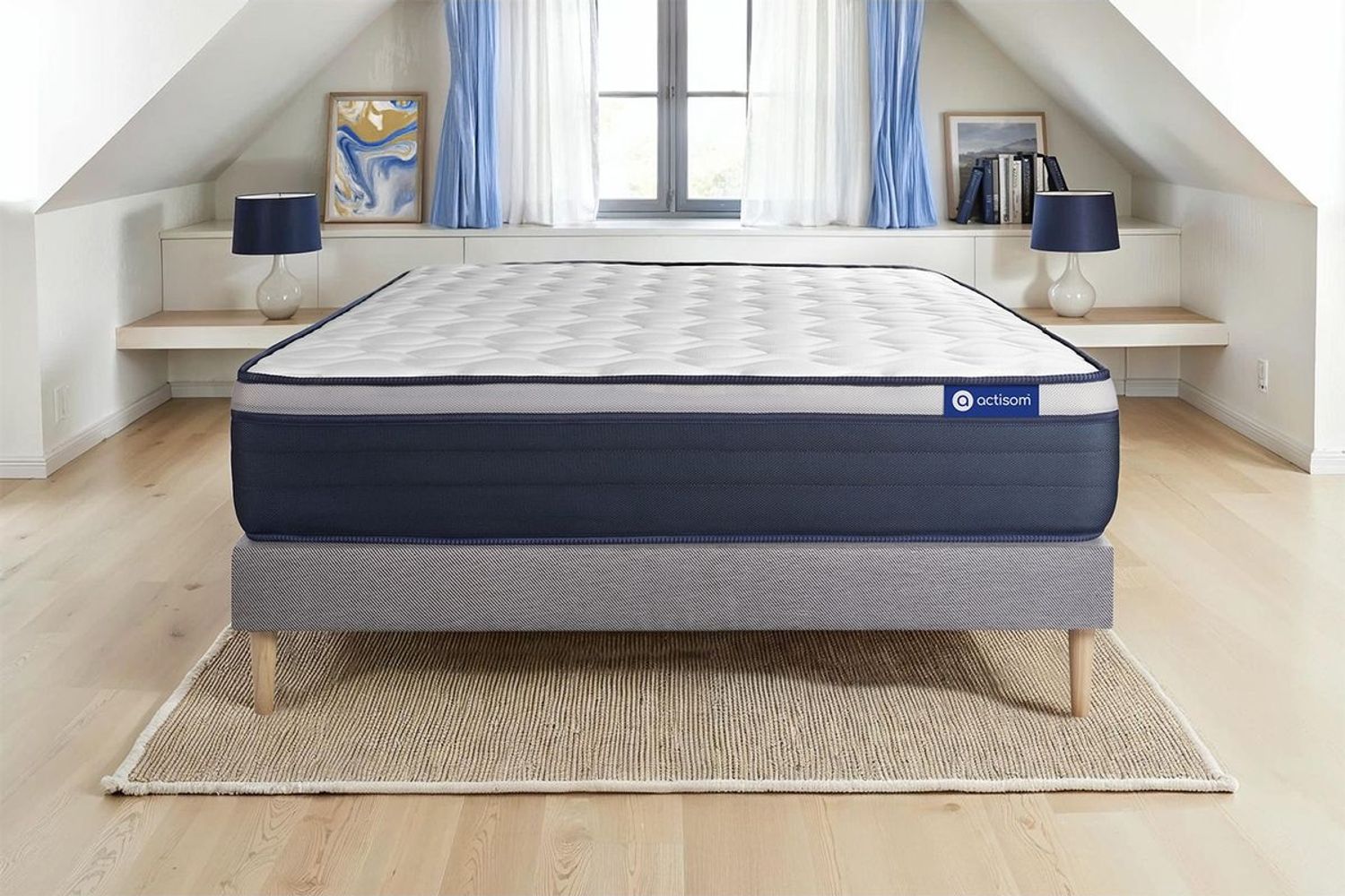 Actilatex max matratze 130x220 cm + Bettgestell mit lattenrost - Dicke : 26cm - Latex und Memory-Schaum - H4 Bild 1