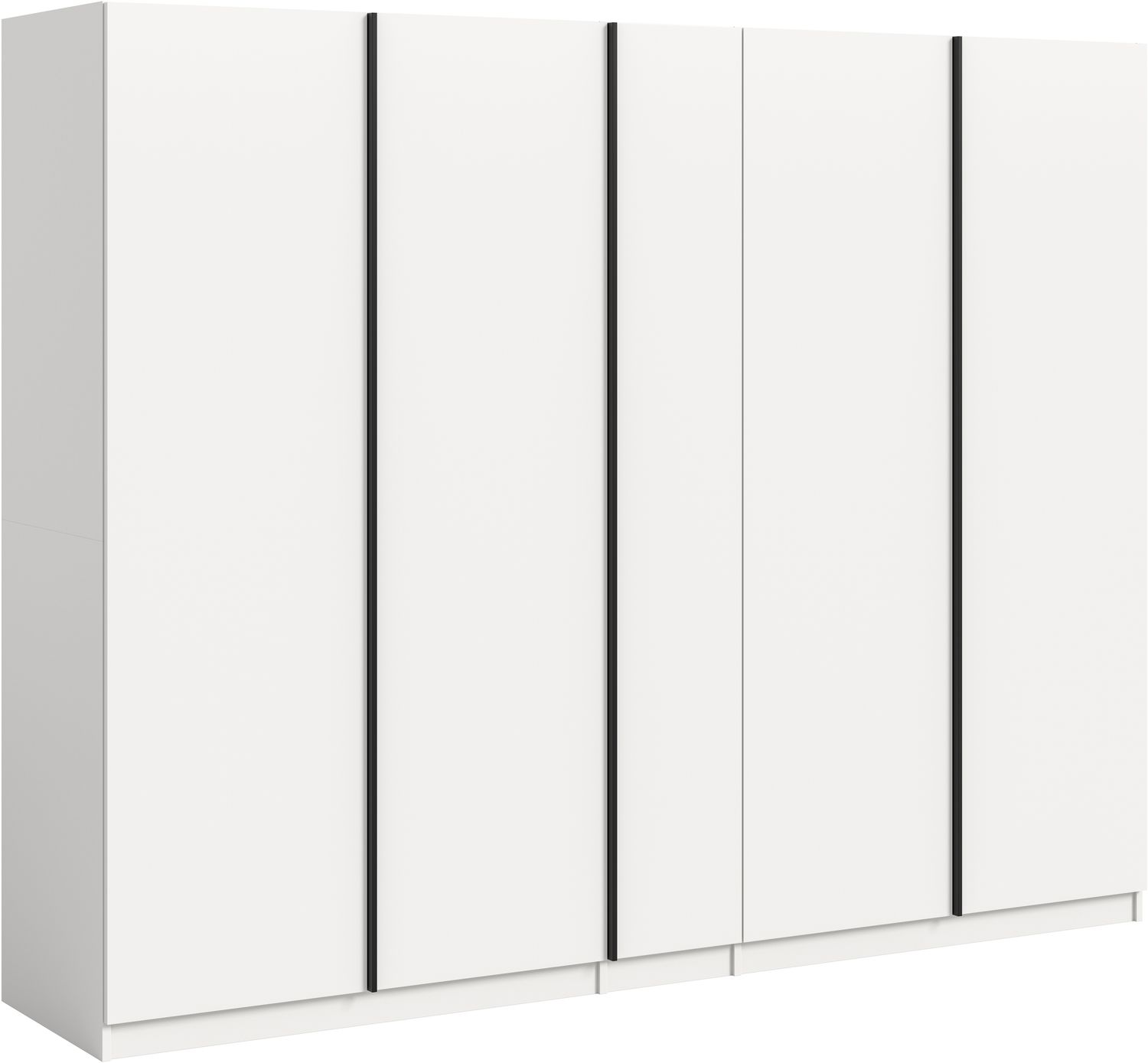 Kleiderschrank 5-türig (B/H/T: 230x183x53 cm) in weiß Bild 1