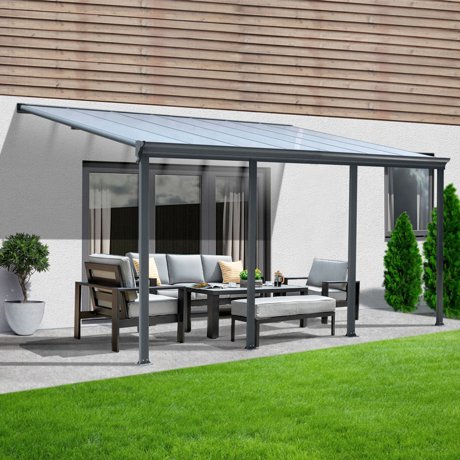 HOME DELUXE Terrassenüberdachung SOLIS - 618 / 625 x 303 / 300 x 278 / 226 cm Bild 1