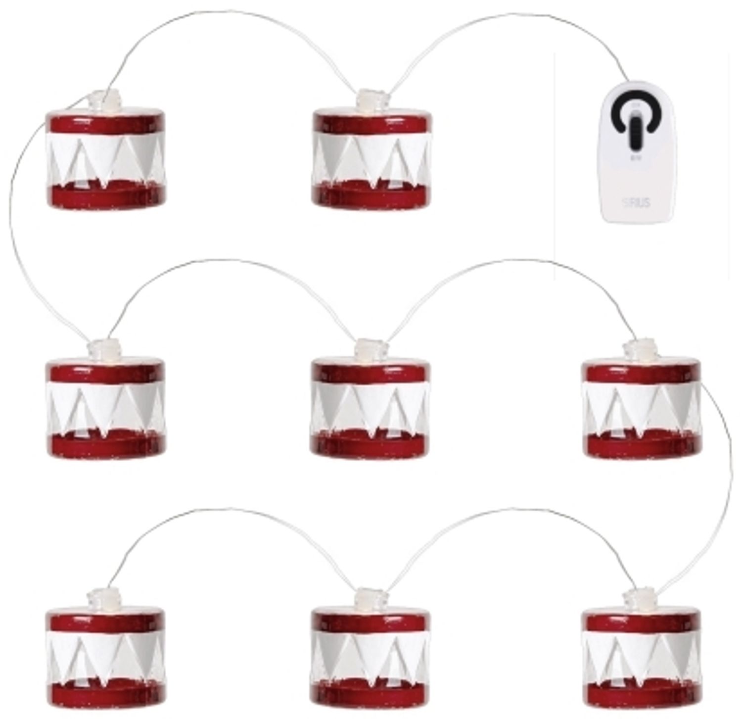 Sirius Elly Drum Girlande – 8 LED – Rot Bild 1