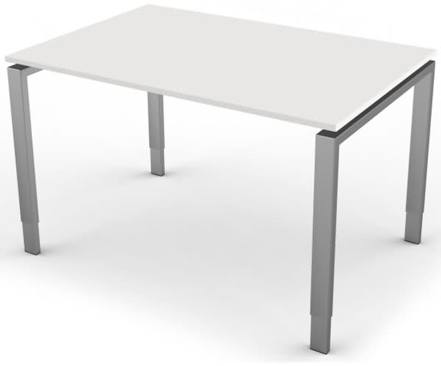 Kerkmann Schreibtisch Form 5 120x80x68-82 cm Vierfuß-Gestell höhenverstellbar Weiß Bild 1
