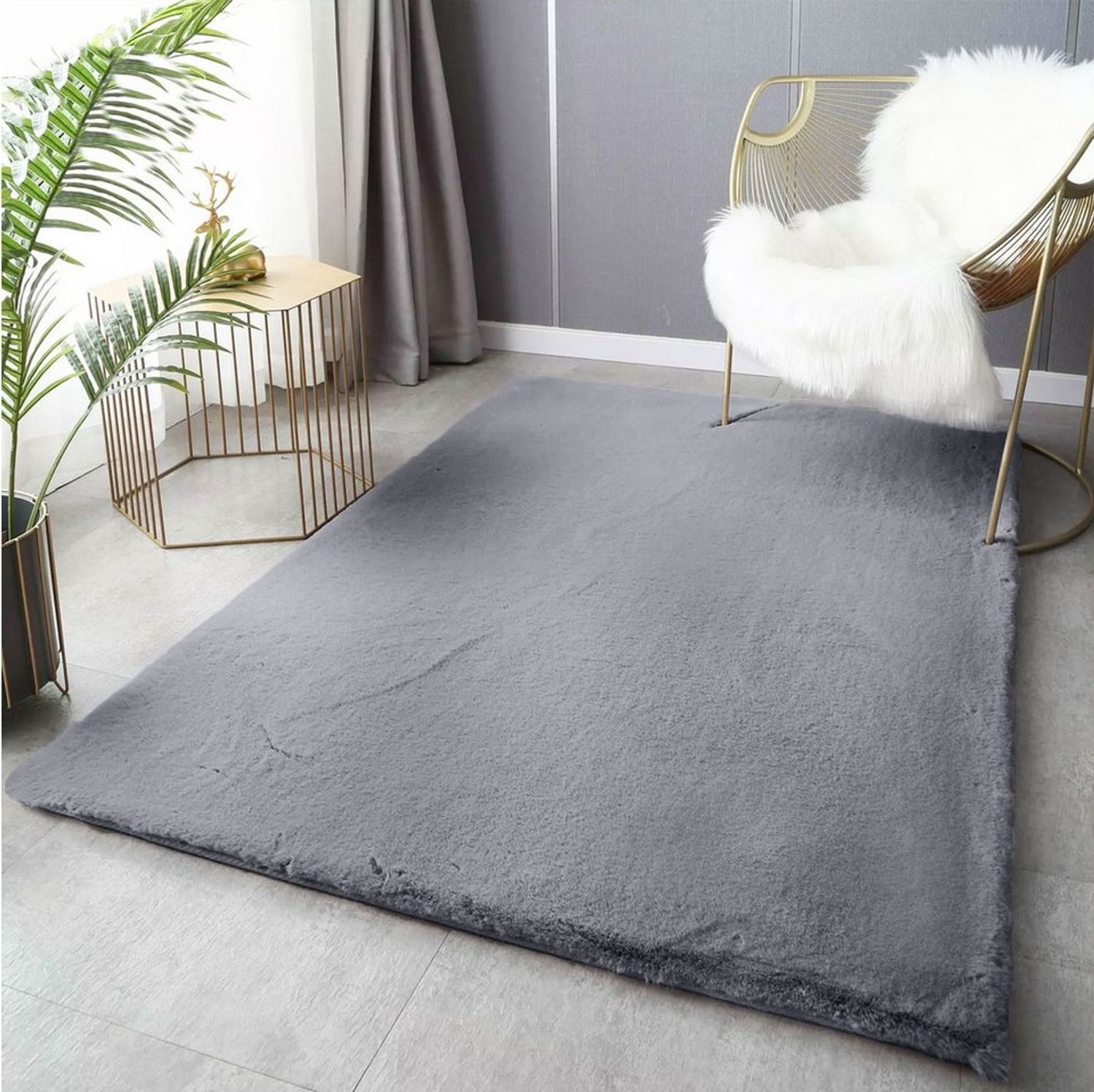 Vimoda Hochflor-Teppich Softy,hochwertiger Fellteppich Wohnzimmer, Rechteckig, Höhe: 25 mm, Eleganter langflor Läufer, Einfarbig, kuschelig, waschbar Bild 1
