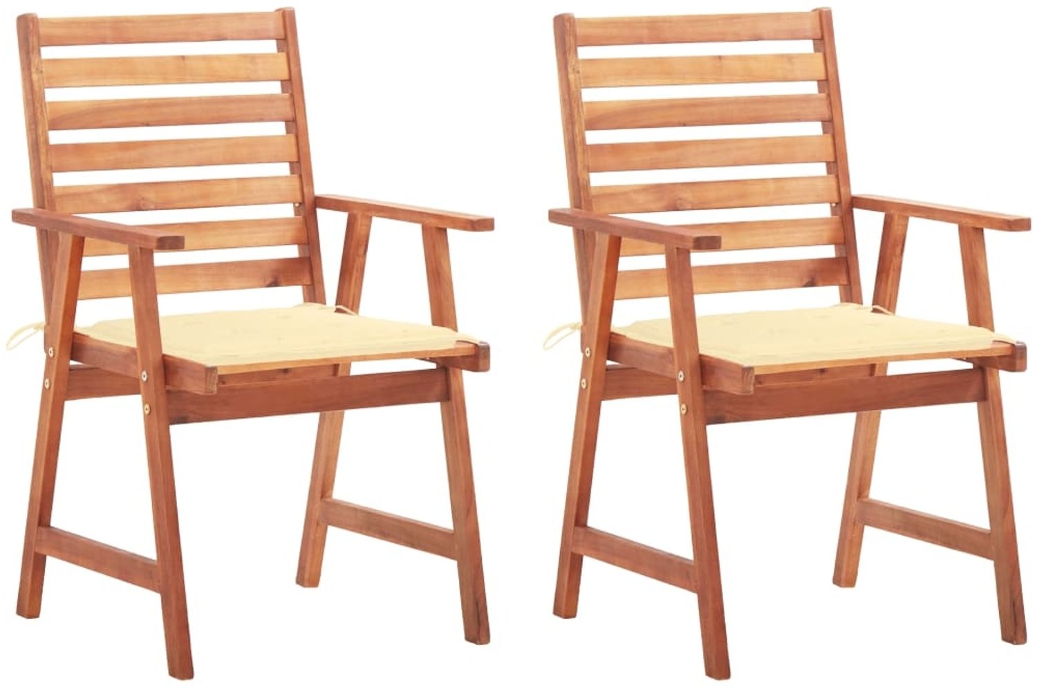 vidaXL Garten-Essstühle 2 Stk. mit Kissen Massivholz Akazie 3064322 Bild 1