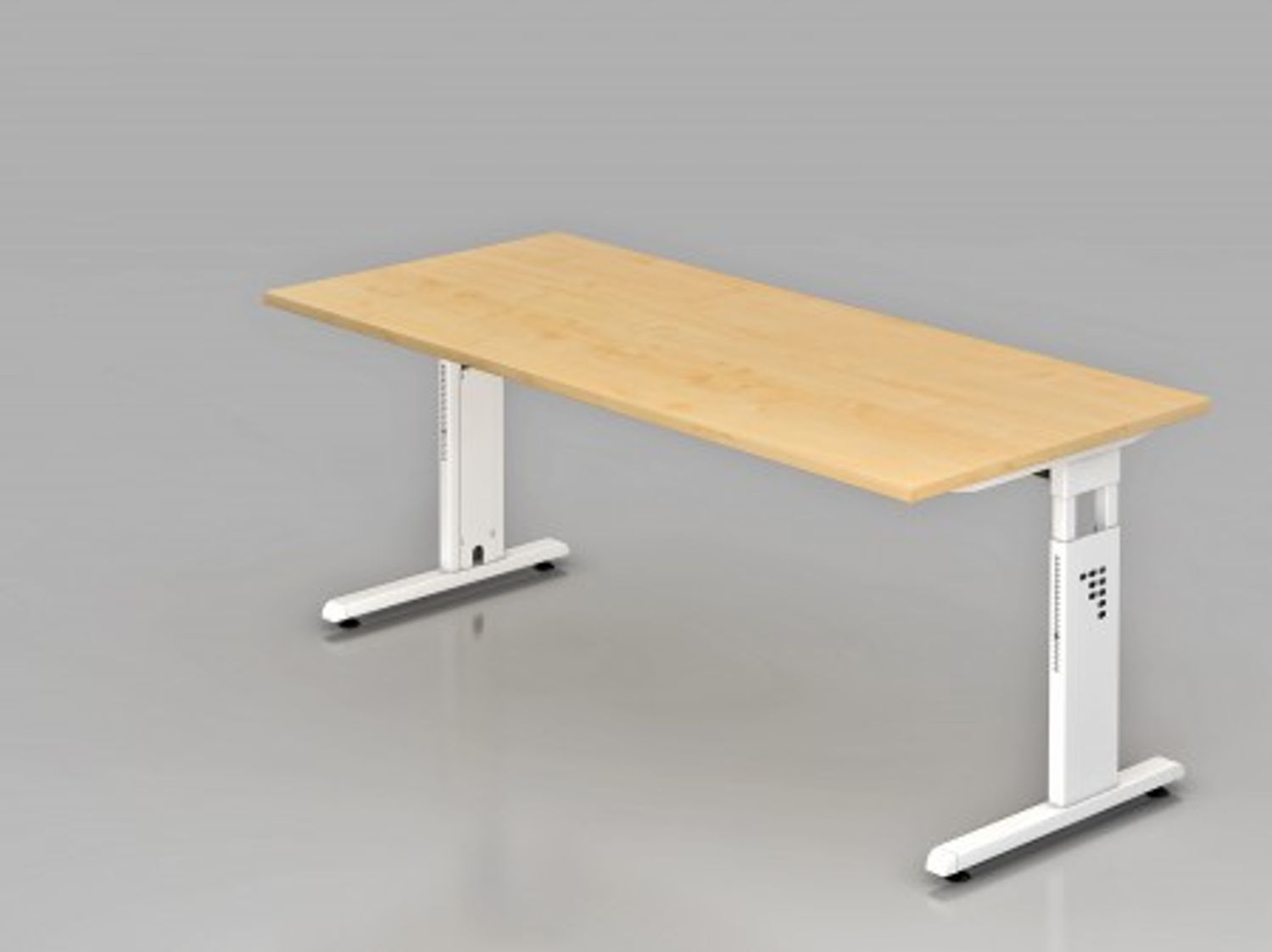 Schreibtisch OS19 C-Fuß 180x80cm Ahorn Gestellfarbe: Weiß Bild 1