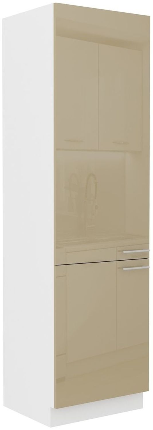 Küchen Hochschrank 60 cm Lara Cappuccino Hochglanz Küchenzeile Küchenblock Küche Bild 1