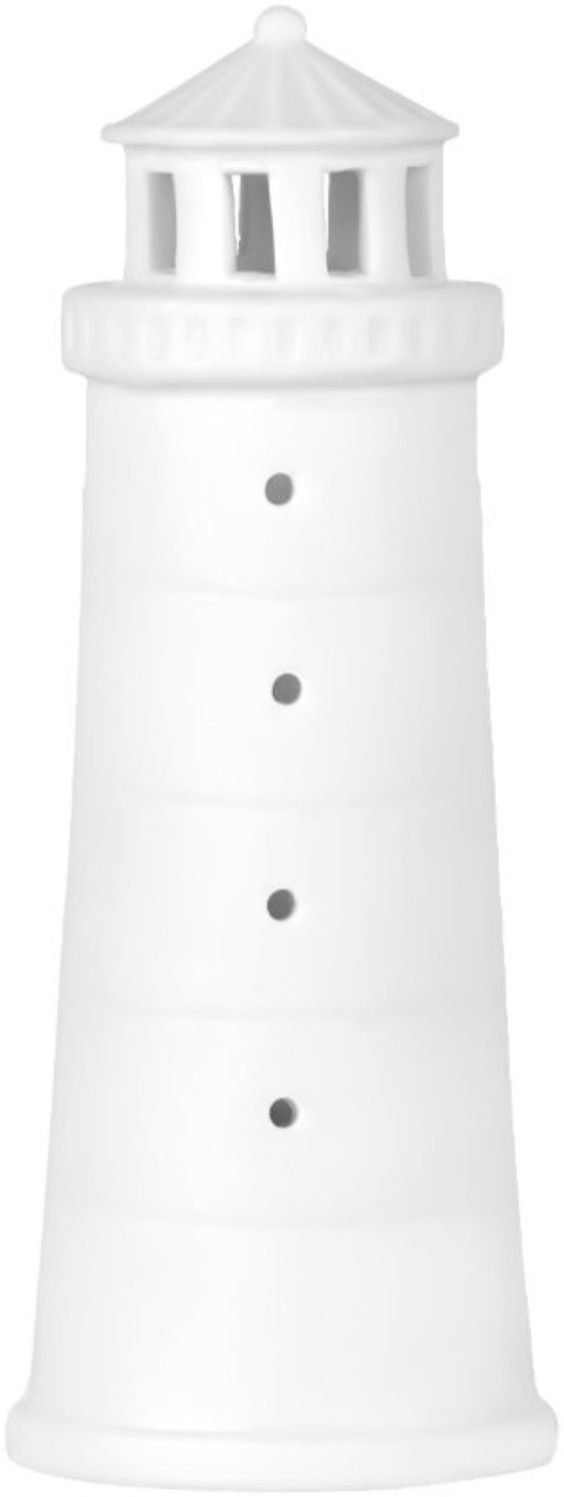 räder Meeresrauschen LED Leuchtturm aus weißem Porzellan 11,5cm mit Beleuchtung Bild 1