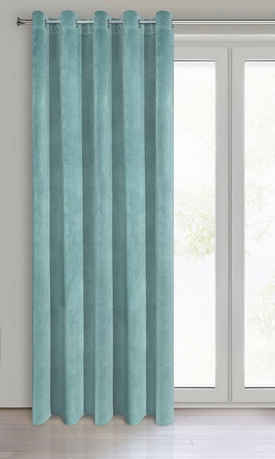 Eurofirany 'VILLA' Vorhang, Samtvorhänge, Velours Blickdicht, Seegrün, 10 ÖSEN, H250 x B140 cm (1er Pack) Bild 1