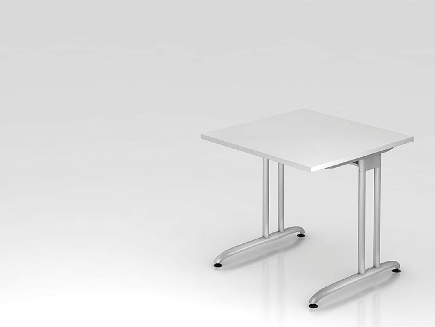 'BS08' Schreibtisch C-Gestell 80x80 cm Weiß Bild 1