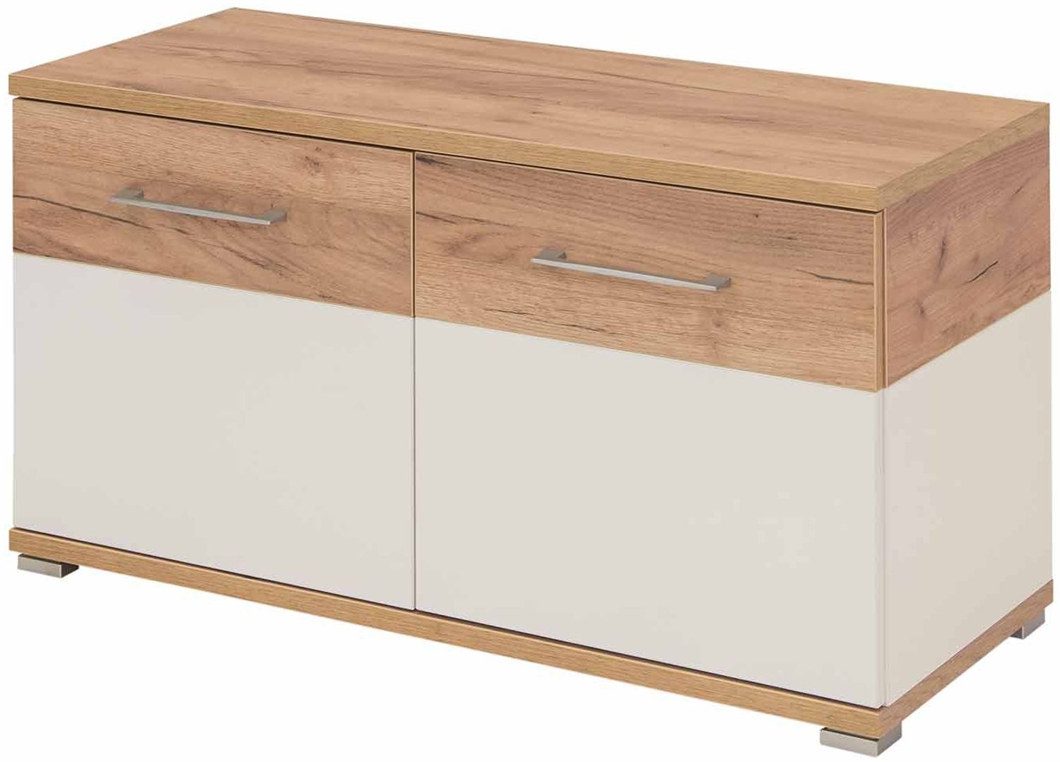 Schuhbank Toronto / GW-Topix, Holzwerkstoff, Weiß, Holzfarben, 96 x 51 x 40 cm Bild 1
