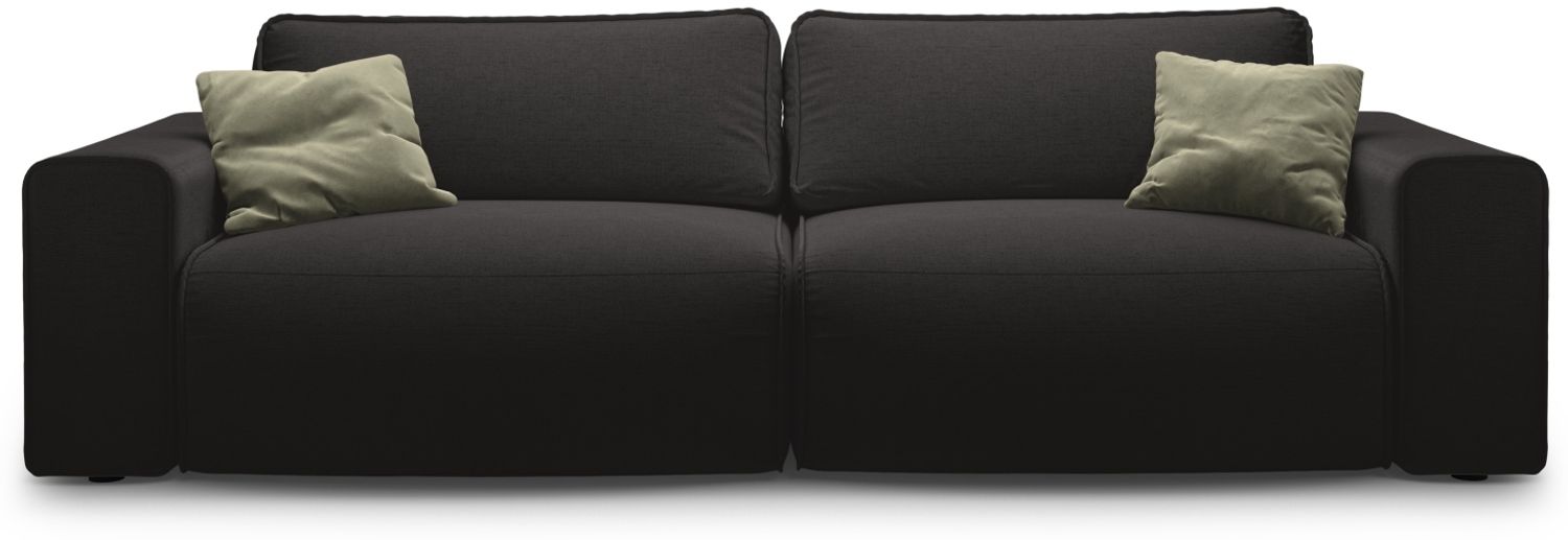 Micadoni Sofa Victor 3-Sitzer Strukturierter Stoff Schwarz Bild 1