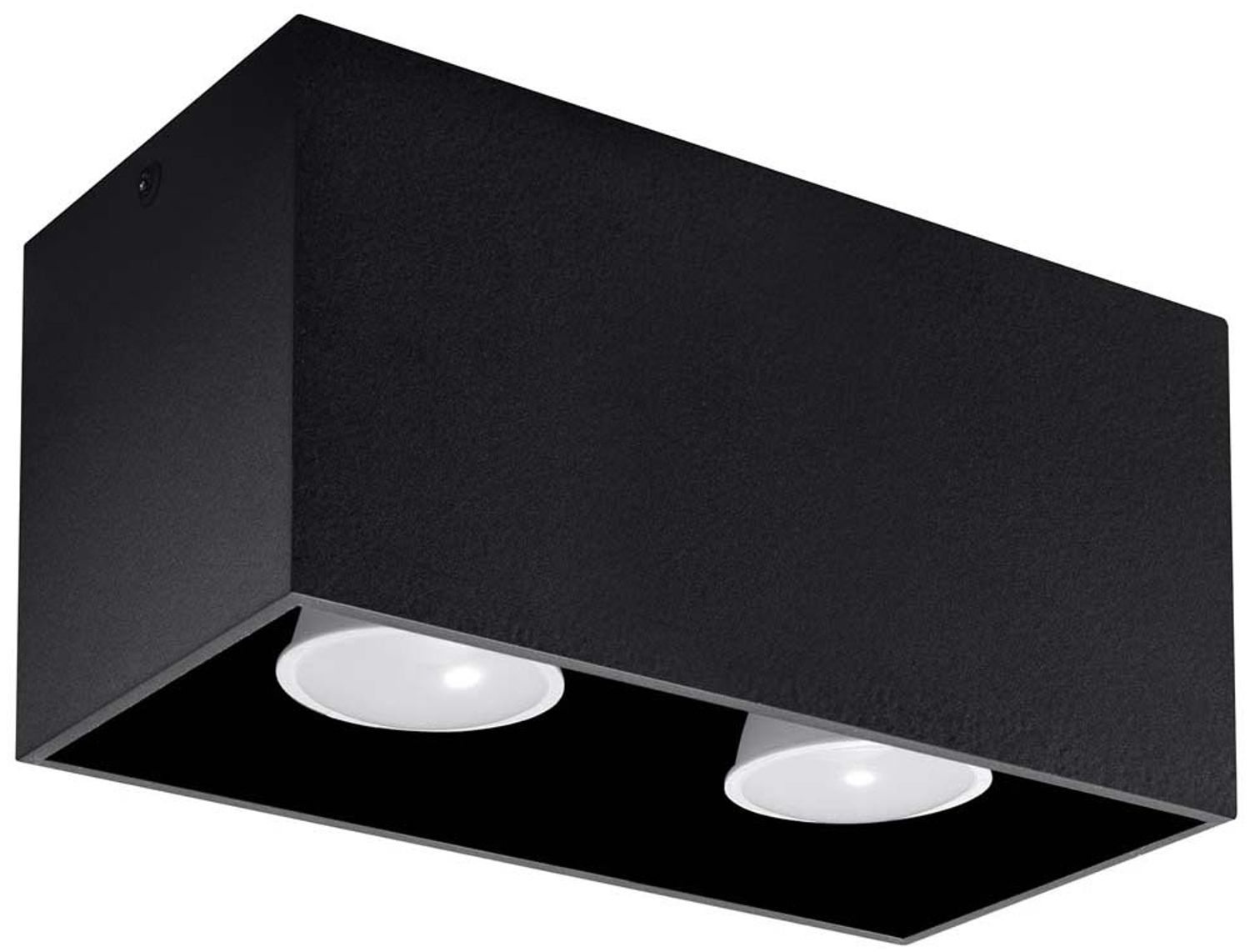 Deckenleuchte, Schwarz, ALU, 2-flammig, H 20 cm Bild 1