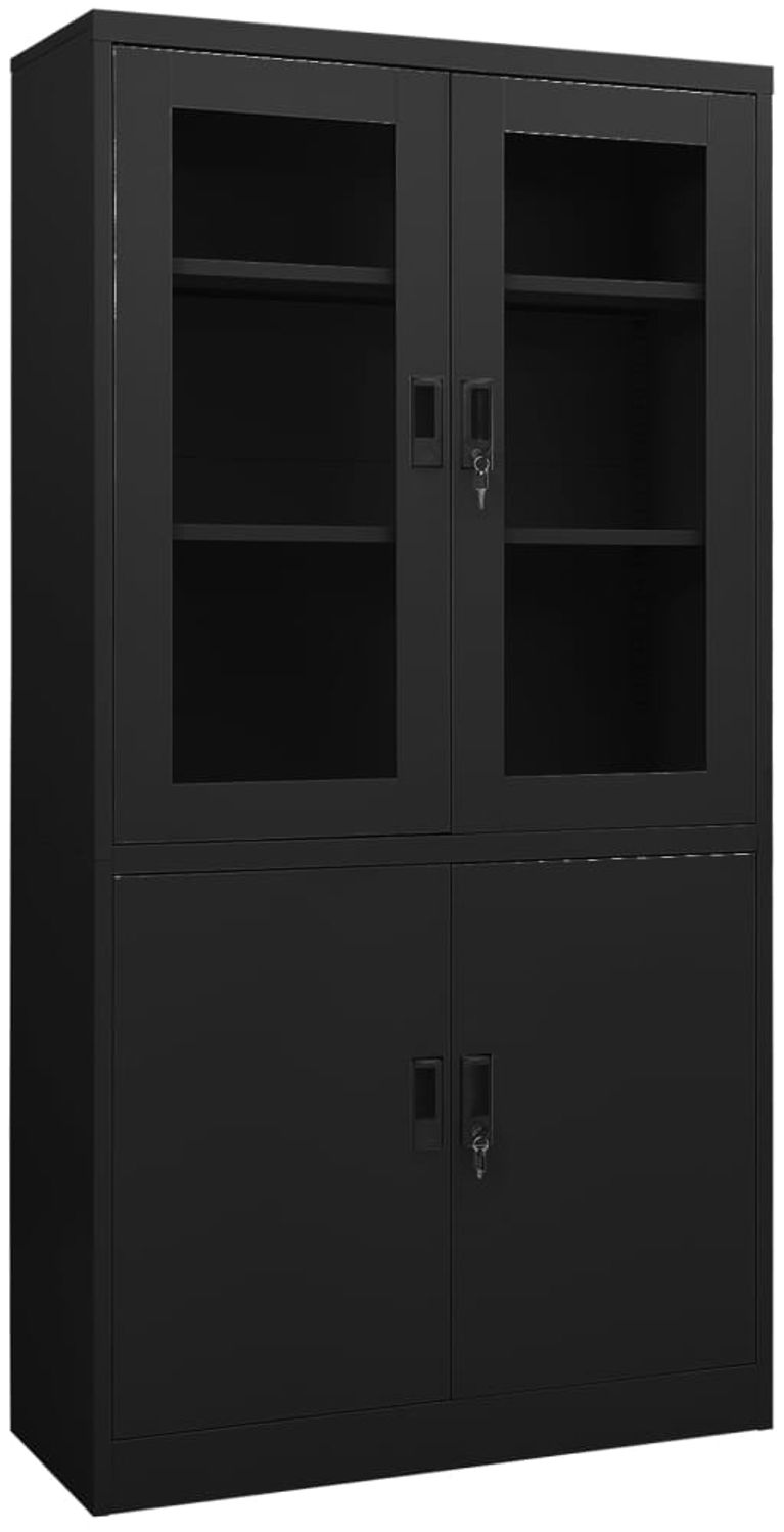 vidaXL Büroschrank Schwarz 90x40x180 cm Stahl 335948 Bild 1