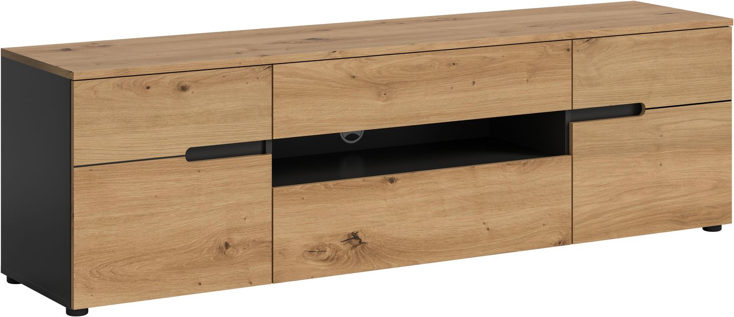 TV Lowboard (B/H/T: 55x184x44 cm) in Artisan Nachbildung Bild 1