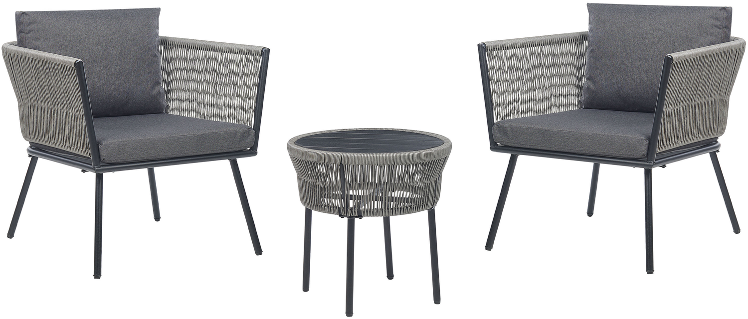 Bistro Set mit Kissen GARGANO Grau Bild 1