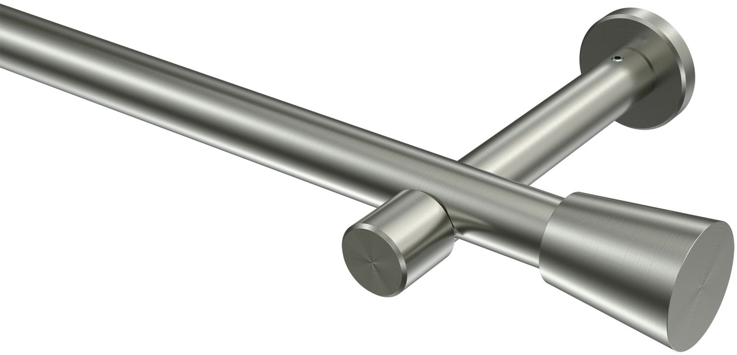 Gardinenstangen-Set Prestige Sitra 540 cm (geteilt in 3 x 180 cm), 1-läufig (ohne Ringe), 20 mm Ø Edelstahl-Optik Bild 1