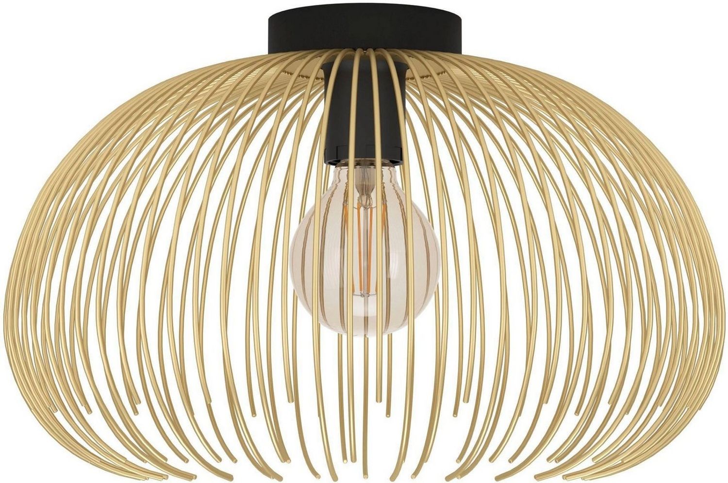 Eglo 900165 Deckenleuchte VENEZUELA E27 1X40W Stahl schwarz, gold H:25cm Ø38. 5cm dimmbar Bild 1