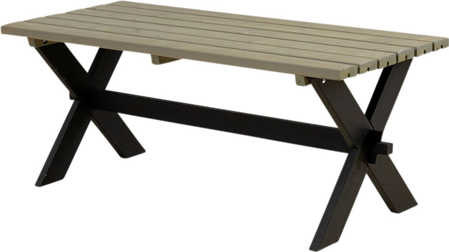 Plus Tisch Nostalgie 179x75x72cm schwarz graubraun rechteckig Bild 1