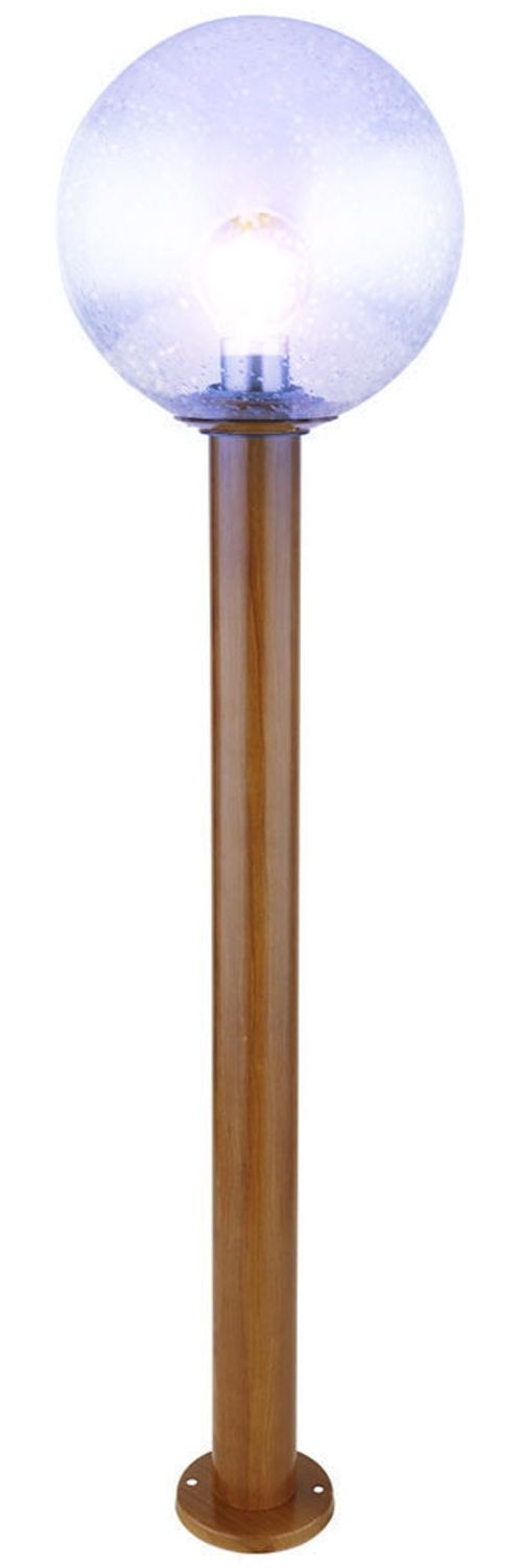 RGB LED Außenleuchte Stehlampe, Glas Holzoptik , H 100 cm Bild 1