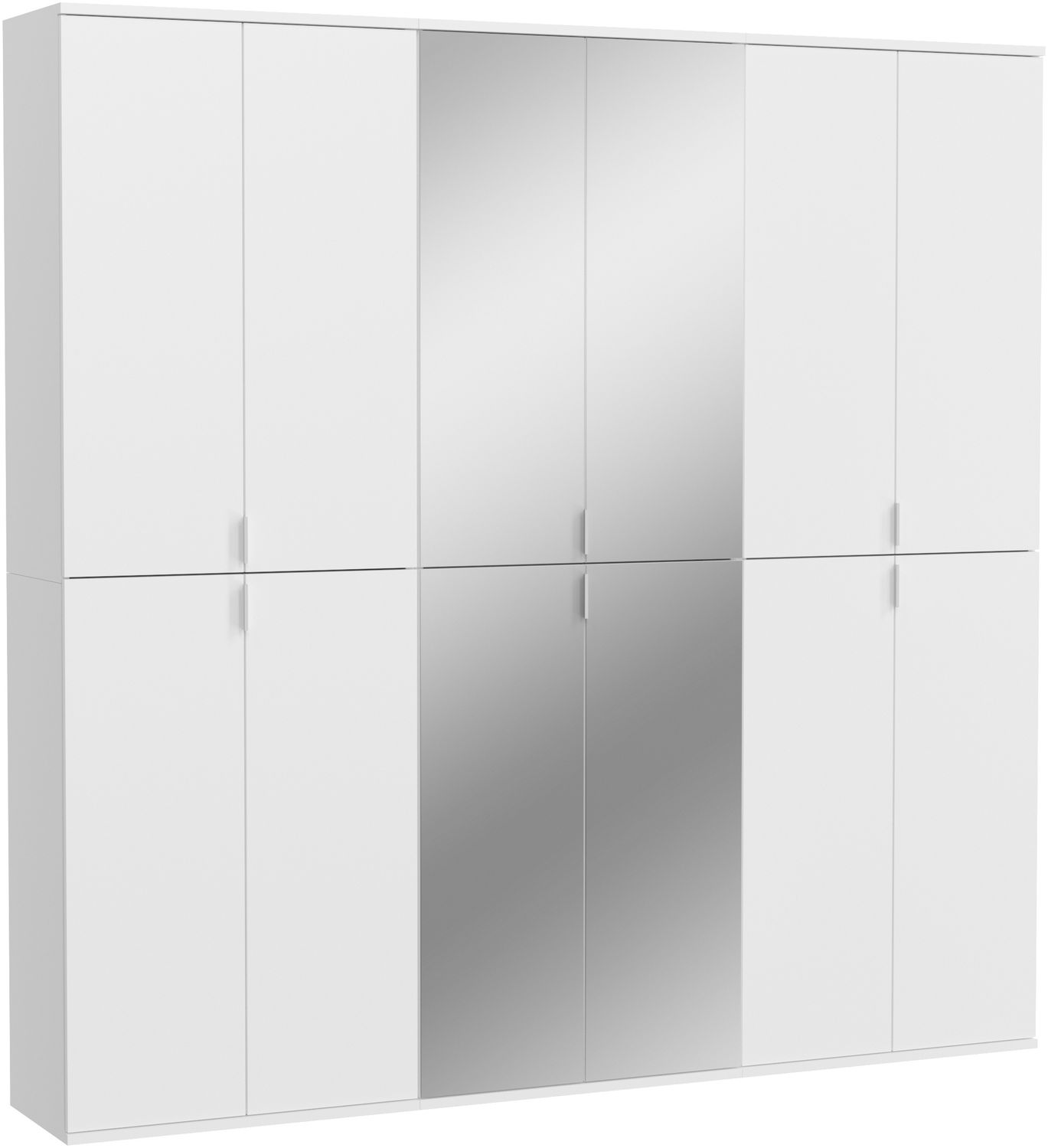 Garderobenschrank Set Projekt X IV - Weiß / Spiegelglas Bild 1