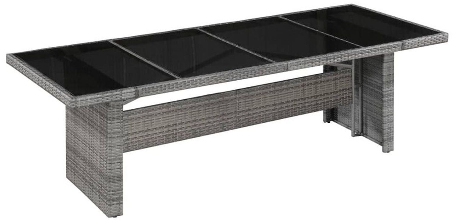 vidaXL Gartentisch 240x90x74 cm Poly Rattan und Glas 43941 Bild 1