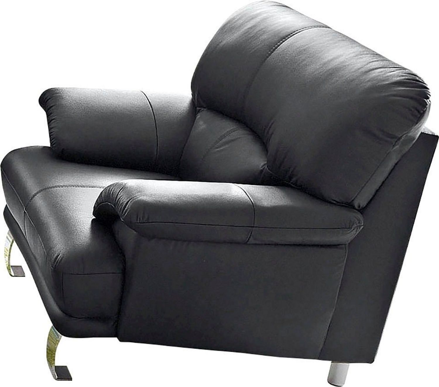 TRENDMANUFAKTUR Sessel Cecilia, Loungesessel im italienischen Design, hoher Sitzkomfort, bequeme Armlehnen und Rückenverarbeitung, attraktiver Metallfuß Bild 1