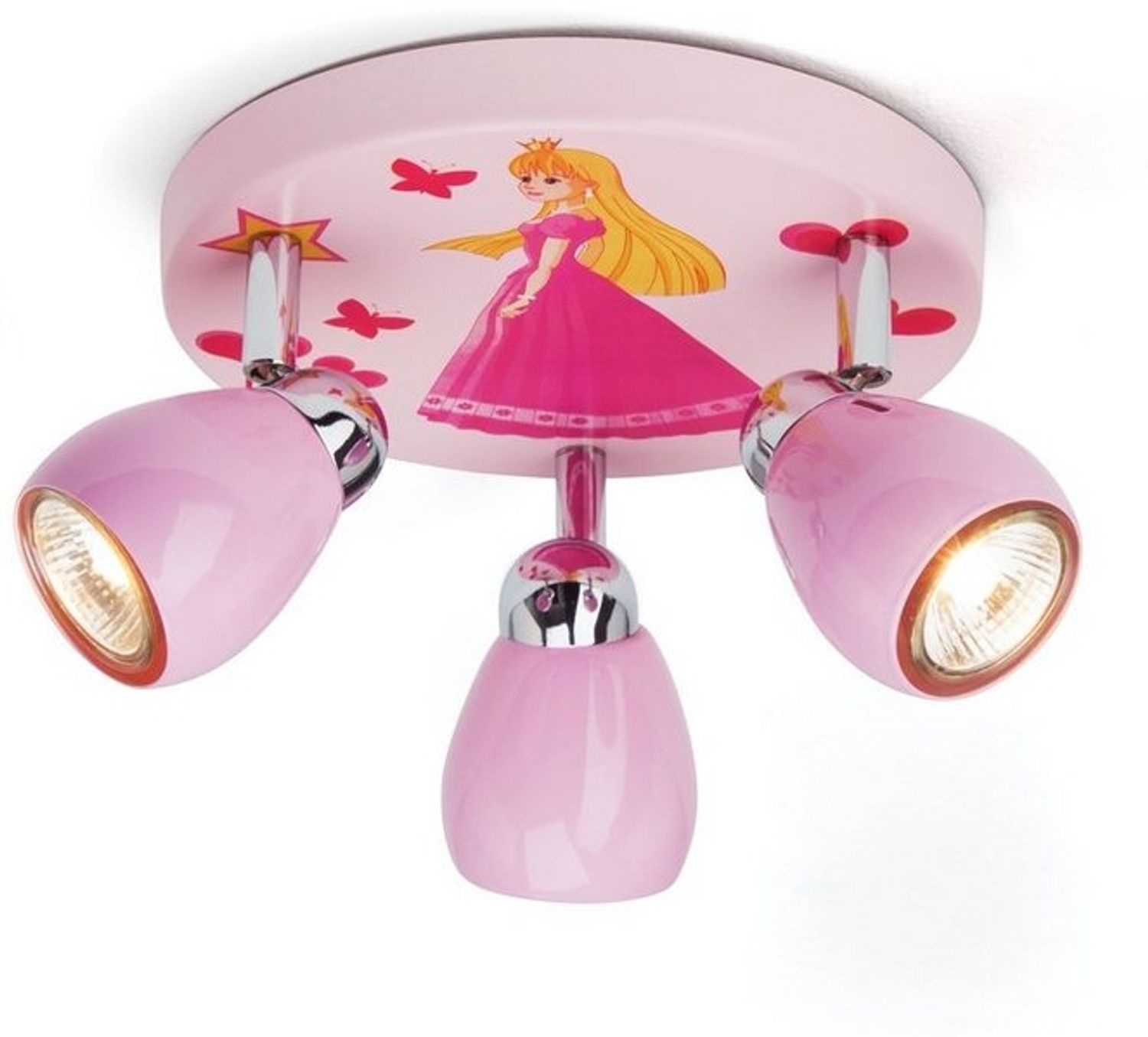Brilliant Leuchten No. G55934-17 LED Spotrondell Princess 3-flg GU10 rosa Bild 1
