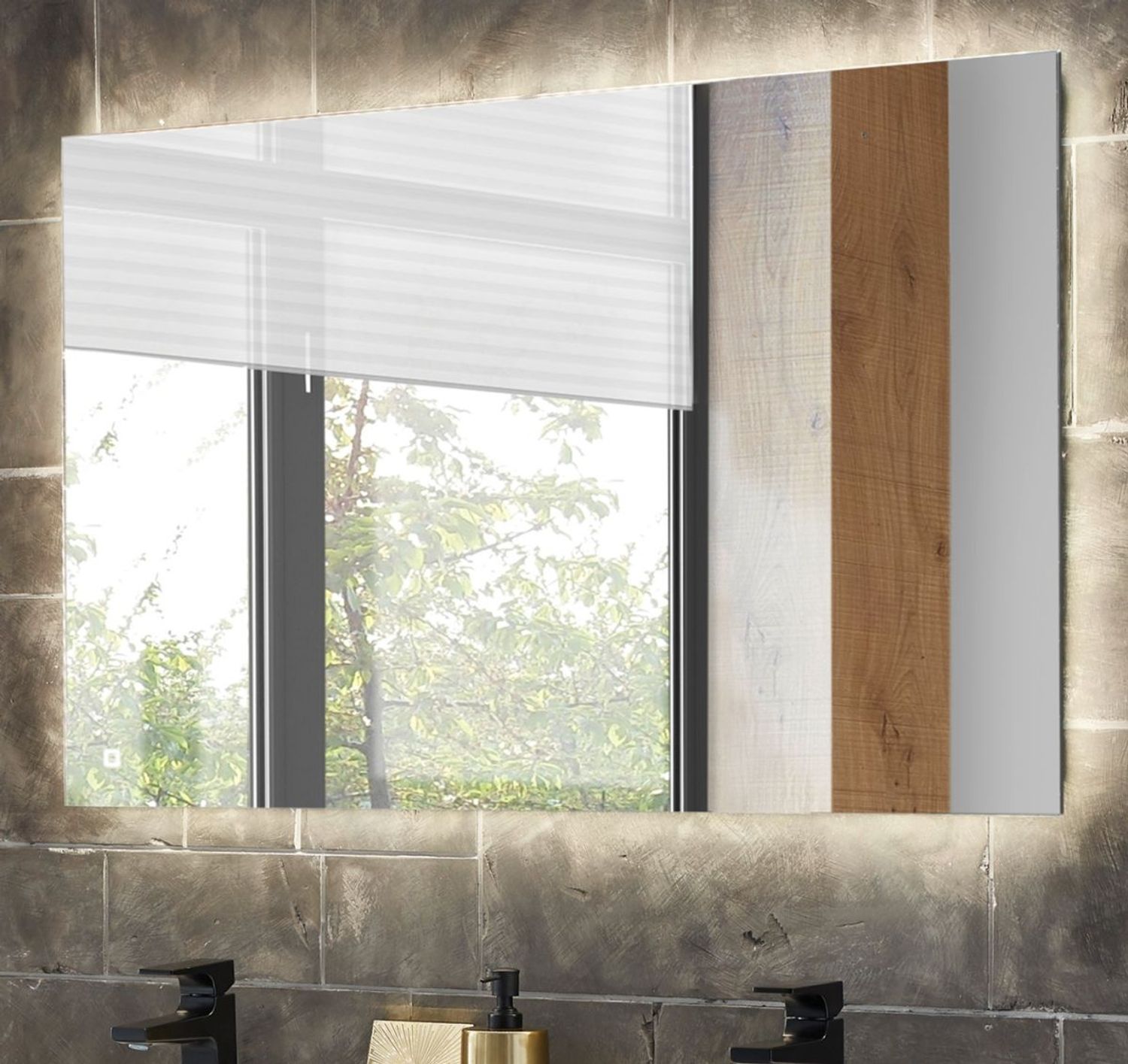 Badezimmer Spiegel Glide mit LED Beleuchtung 100 cm Bild 1