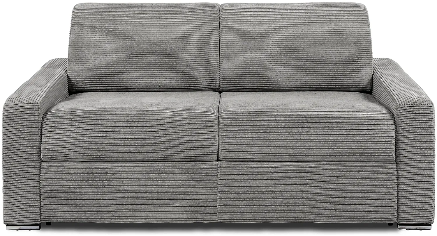 Vente-unique - CALITO Sofa SamtStoff Grau - B 223 cm94 cm x H 99 cm x L 194 cm Bild 1