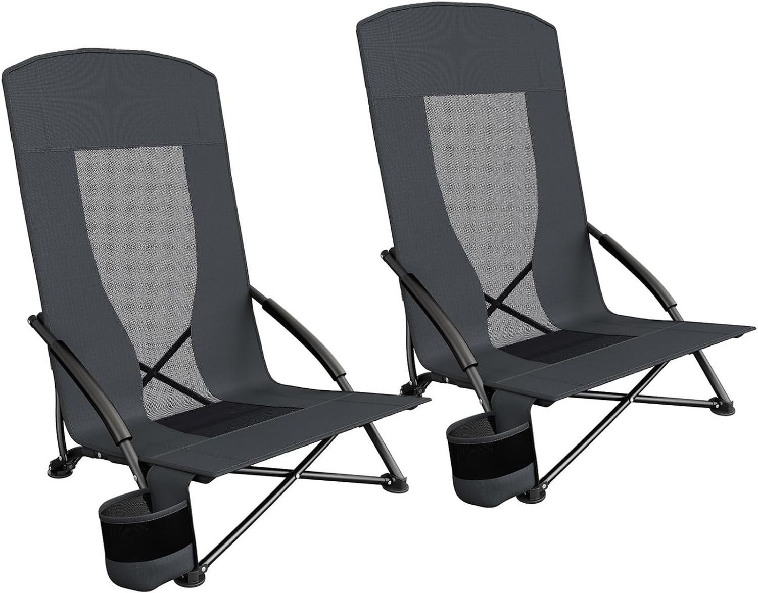 TLGREEN Klappstuhl Klappbar Strandstuhl,Campingstuhl mit Tragetasche, Getränkehalter, (2 St),150 kg Tragkraft für Outdoor, Camping, Strand, Sandkonzert Bild 1