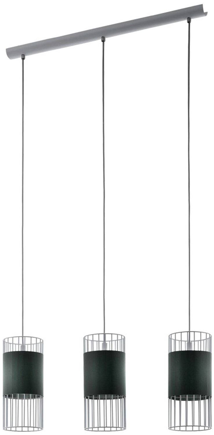 Hängeleuchte, Gitter-Design, Textil, weiß, grau, L 74 cm Bild 1