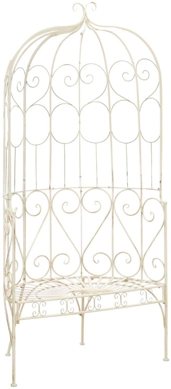 vidaXL Gartenbank 95 cm Eisen Antik Weiß 45432 Bild 1