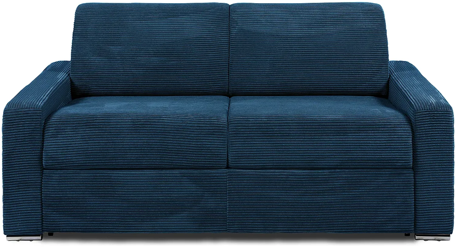 Vente-unique - CALITO Sofa SamtStoff Blau - B 223 cm95 cm x H 99 cm x L 194 cm Bild 1