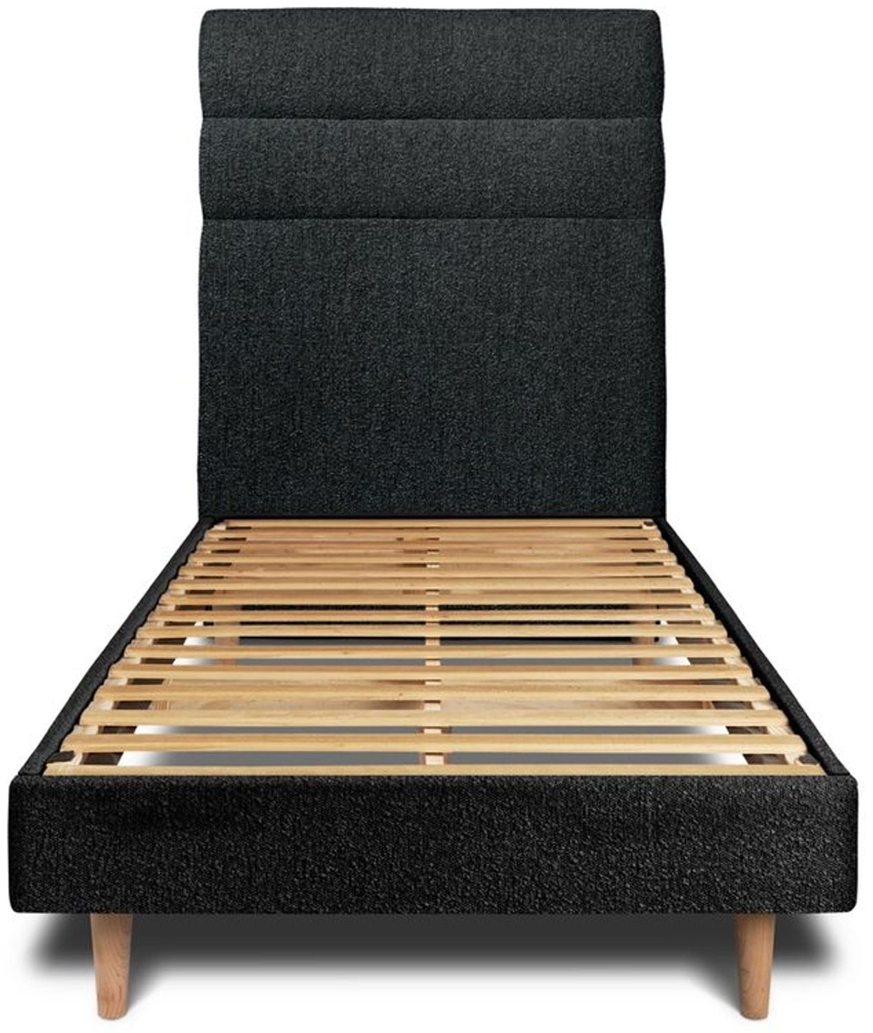 Bett mit gefüttertem Kopfteil – Bouclé-Stoff - 90x200 cm Bild 1